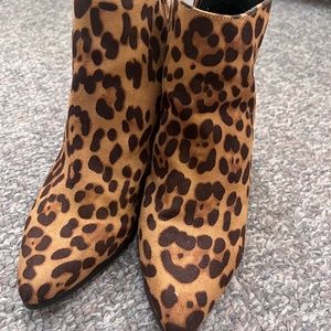 Leopard print booties